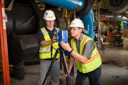 Two BOND staff members with Faro Laser Scanning equipment