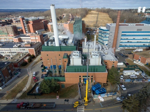UCONN Central Utility Plant drone aerial