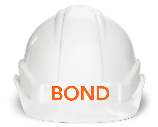 BOND labeled hard hat