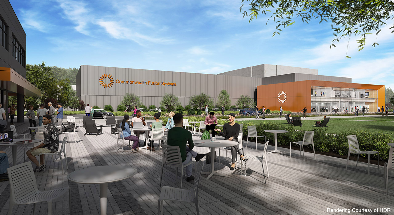 Rendering of the exterior of the Commonwealth Fusion Systems' SPARC facility planned for Devens, MA.
