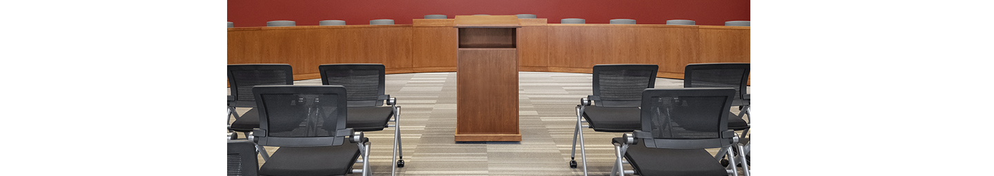 Lectern in a public municipal chamber of govenment.